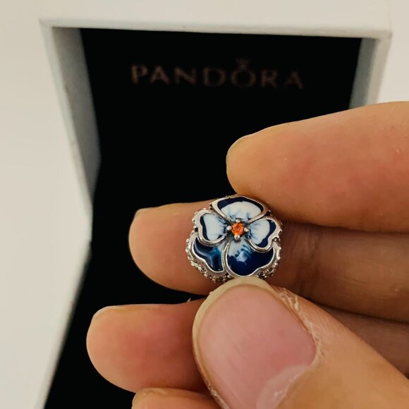 ✨🔥Pandora Blue Pansy Flower Charm - Picture 7 of 10